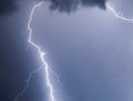 Lightnings and thunder bold strike Royalty Free Stock Photo