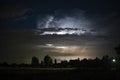 Lightnings thunderstorm clouds night Royalty Free Stock Photo