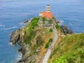 Lightouse in Cudillero, little coastal village in Asturias, northern Spain,. Royalty Free Stock Photo