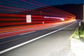 Lightpainting on the busy A7 motorway in Germany