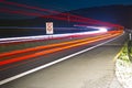 Lightpainting on the busy A7 motorway in Germany