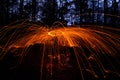 Lightpainting in forest Royalty Free Stock Photo