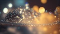 Lights background texture abstract Christmas decoration. Beautiful bright winter sparkle white bokeh, 3d rendering of Royalty Free Stock Photo