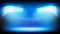 The lights on big stadium. Vector illustration. Royalty Free Stock Photo