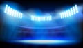 Lights on big stadium. Vector illustration. Royalty Free Stock Photo