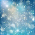 Lights on blue background bokeh effect. EPS 10 vector Royalty Free Stock Photo