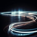 Lights of cars with night. Long exposure Royalty Free Stock Photo