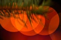 Lights of christmas garland blurred on black background. Lights of colorful garland defocused as beautiful background Royalty Free Stock Photo