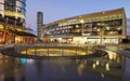 Lights of the city after the sunset in piazza Gae Aulenti, Milan, Lombardy.