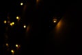 Lights with dark background indoor decorations celebration close up view