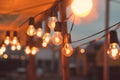 Lights decoration Event Festival outdoor hipster Vintage lifestyle background Royalty Free Stock Photo
