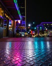 Bokeh reflections of lights in downtown Fort Worth