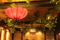 Lights and flowers in shanghai style restaurant