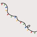 Lights garland christmas retro illustration