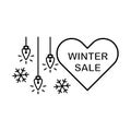Lights heart icon. Simple line, outline vector elements of winter sale icons for ui and ux, website or mobile application
