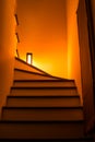 Lights illuminating the stairway