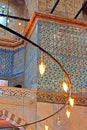 Lights inside the islamic Blue mosque Royalty Free Stock Photo