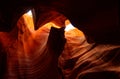 Lights inside Upper Antelope Canyon, Arizona Royalty Free Stock Photo