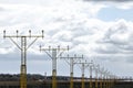 Lights at a landing runway at an airport Royalty Free Stock Photo