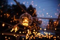 Lights and lanterns in the wedding. Bokeh Royalty Free Stock Photo