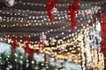 Lights and lanterns in the wedding. Bokeh. Candle light closeup with Bokeh background. Happy New years and Christmas celebration Royalty Free Stock Photo
