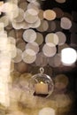 Lights and lanterns in the wedding. Bokeh. Candle light closeup with Bokeh background. Happy New years and Christmas celebration Royalty Free Stock Photo