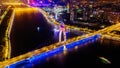 Ariel View of City Traffic in Guangzhou China Royalty Free Stock Photo