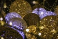 Luminous rattan balls. Glowing bulbs
