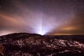 Lights of Mount Rushmore Light Up Starry Sky at Night in the Black Hills