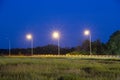 Lights near highway. Night scene