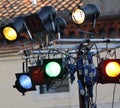 Lights of a nightclub with colored bulbs Royalty Free Stock Photo