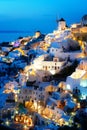 Oia village at night, Santorini Royalty Free Stock Photo