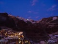 Lights of Oia village at night in Santorini Royalty Free Stock Photo