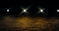 Lights on an old red brick wall Royalty Free Stock Photo