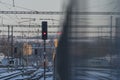 Lights on passenger coaches in Jihlava station