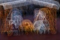 The lights that represent a nativity scene moved in a creative and artistic way Royalty Free Stock Photo