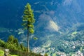 Lights and shadows on the road from the Stubnerkogel mountain in the Austrian Alps