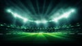 lights in soccer stadium at night match. High quality photo Royalty Free Stock Photo