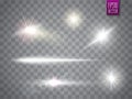 Lights sparkles isolated. Glowing lens flares and sparks. Vector illustration