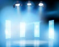Lights on the stage. Vector illustration.