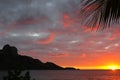 Lights of sunrise in a tropical island, Fiji