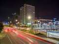 Lights of traffic cars in Jakarta. Indonesia.