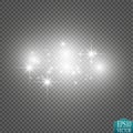 Lights on transparent background. Vector white glitter wave abstract illustration. White star dust trail sparkling Royalty Free Stock Photo