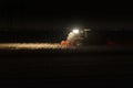 Soybean harvest at night Royalty Free Stock Photo