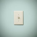 Lightswitch on Blue Green Aqua Teal Wall On Royalty Free Stock Photo