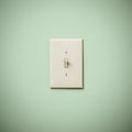 Lightswitch on Blue Green Aqua Teal Wall On Royalty Free Stock Photo