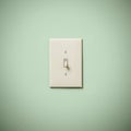 Lightswitch on Blue Green Aqua Teal Wall Off Royalty Free Stock Photo