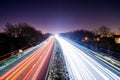 Lighttrail a on the A1 motorways Royalty Free Stock Photo