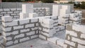 Lightweight concrete block the bricks used in the construction of the new series are popular. Reduce heat resistant Royalty Free Stock Photo