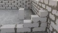 Lightweight concrete block the bricks used in the construction of the new series are popular. Easy construction Royalty Free Stock Photo